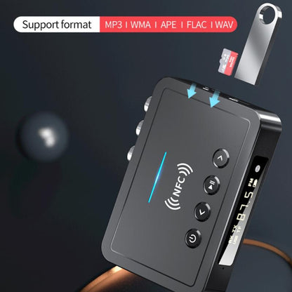 M6 NFC Bluetooth 5.0 ตัวรับ & ตัวส่ง & FM 3 In 1 Adapter, M6