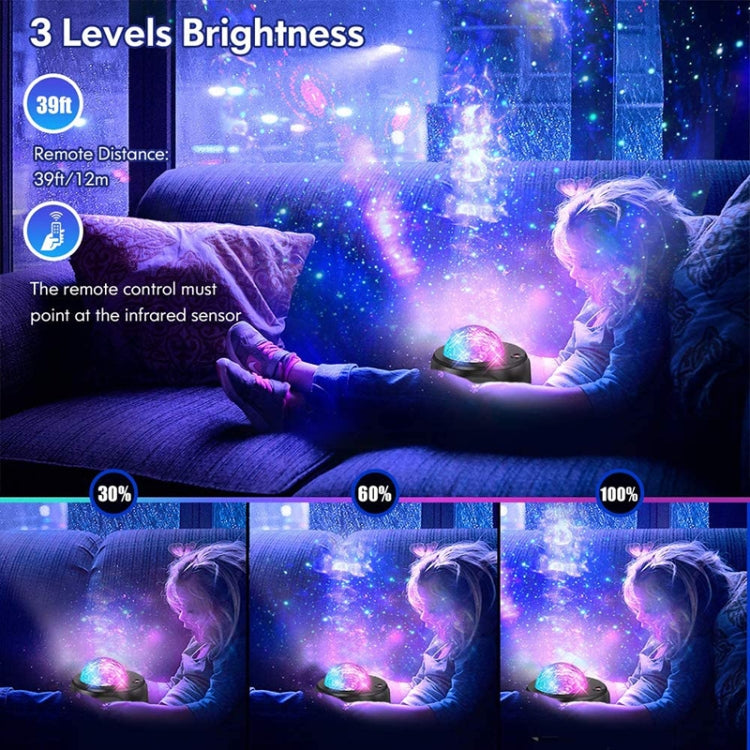 DQ-M3 LED หมุนแสงดาวบนท้องฟ้าเพลงบลูทูธดาวเคราะห์มหาสมุทรโปรเจคเตอร์รองรับการ์ด TF, สไตล์:, USB + Bluetooth, Battery + Bluetooth