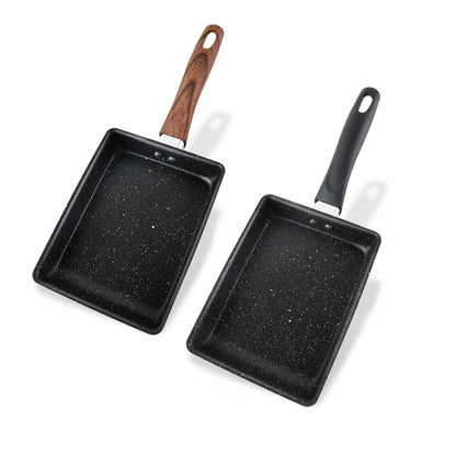 JBY-6658 กระทะขนาดเล็ก Tamagoyaki Pan Maifanshi กระทะทอดแบบไม่ติดกระทะ Square Omelette Pan, ขนาด:, Small (Imitation Wood Grain Handle)