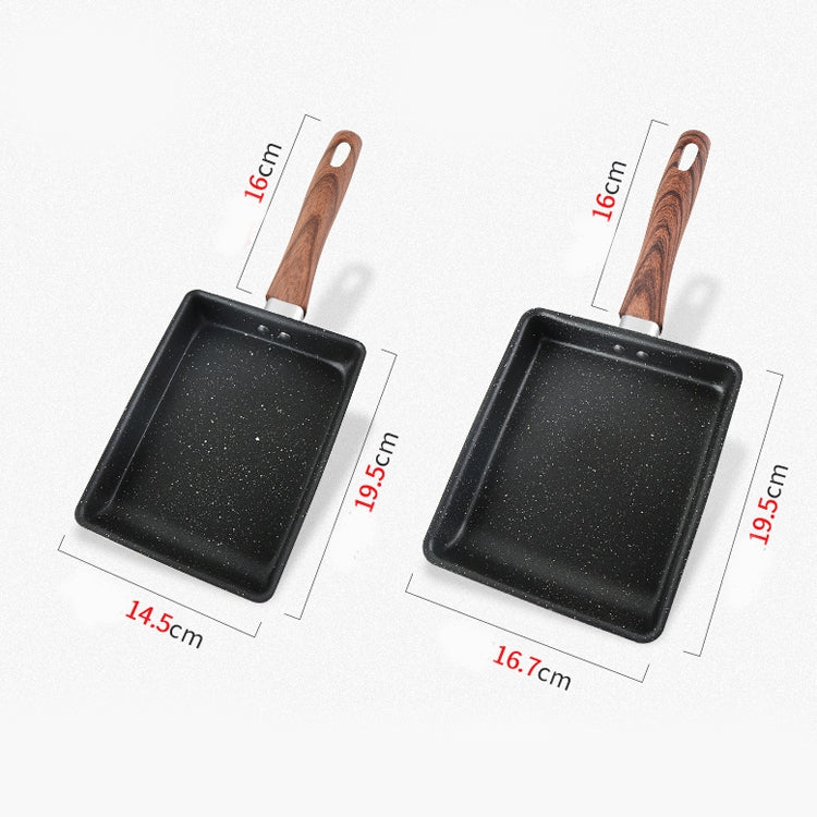 JBY-6658 กระทะขนาดเล็ก Tamagoyaki Pan Maifanshi กระทะทอดแบบไม่ติดกระทะ Square Omelette Pan, ขนาด:, Small (Imitation Wood Grain Handle)