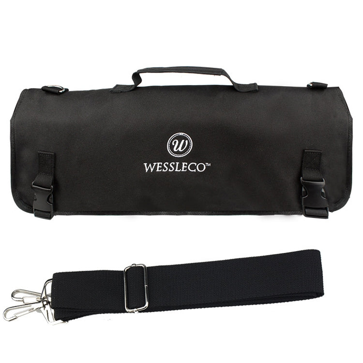 WESSLECO กระเป๋าเก็บมีดเชฟ กระเป๋าม้วนมีด, WESSLECO Black