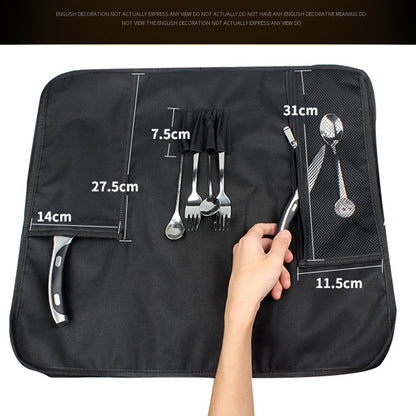 WESSLECO กระเป๋าเก็บมีดเชฟ กระเป๋าม้วนมีด, WESSLECO Black
