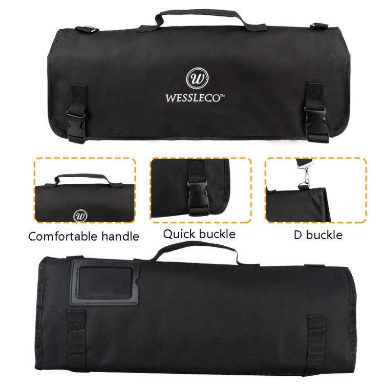 WESSLECO กระเป๋าเก็บมีดเชฟ กระเป๋าม้วนมีด, WESSLECO Black
