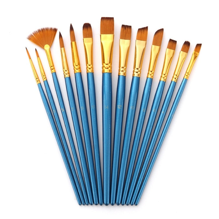 Zhu Ting 2 ชุดนักเรียนไนลอนขนสัตว์มัลติฟังก์ชั่แปรงสีน้ำ, 13 PCS/Set Pearl Blue, 13 PCS/Set Pearl White
