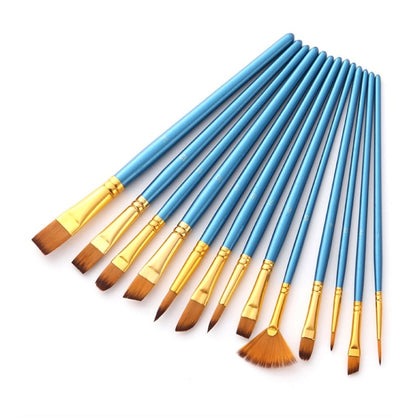 Zhu Ting 2 ชุดนักเรียนไนลอนขนสัตว์มัลติฟังก์ชั่แปรงสีน้ำ, 13 PCS/Set Pearl Blue, 13 PCS/Set Pearl White