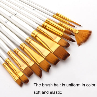 Zhu Ting 2 ชุดนักเรียนไนลอนขนสัตว์มัลติฟังก์ชั่แปรงสีน้ำ, 13 PCS/Set Pearl Blue, 13 PCS/Set Pearl White