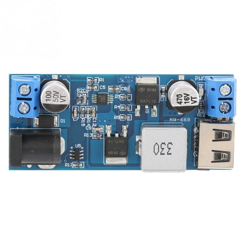 HW-688 DC 5V6A บัคโมดูล 12V24V ถึง 5V แหล่งจ่ายไฟ USB ชาร์จ 5A พลังงานสูง 30W, 24V / 12V To 5V 6A