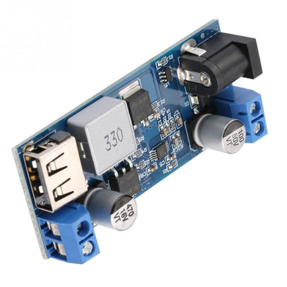 HW-688 DC 5V6A บัคโมดูล 12V24V ถึง 5V แหล่งจ่ายไฟ USB ชาร์จ 5A พลังงานสูง 30W, 24V / 12V To 5V 6A