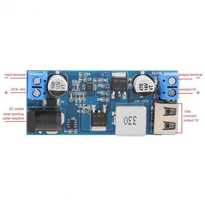 HW-688 DC 5V6A บัคโมดูล 12V24V ถึง 5V แหล่งจ่ายไฟ USB ชาร์จ 5A พลังงานสูง 30W, 24V / 12V To 5V 6A