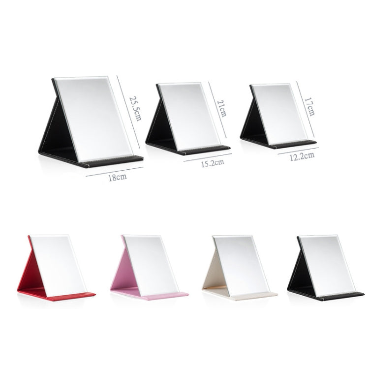 3 PCS พับแบบพกพากระจกแต่งหน้าความละเอียดสูง PU หนังเดสก์ท็อปโต๊ะเครื่องแป้งกระจก ขนาด:, Extra Large (Black), Extra Large (White), Large (Black), Medium (Black)