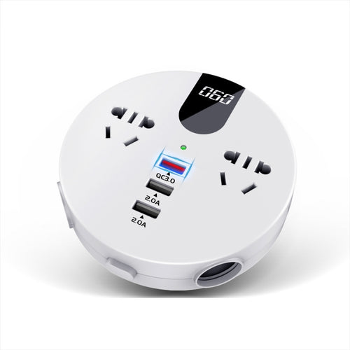 QC3.0 รถ 12V 24V ถึง 110V 220V อินเวอร์เตอร์มัลติฟังก์ชั่น