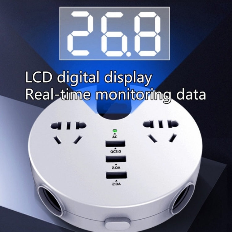 QC3.0 รถ 12V 24V ถึง 110V 220V อินเวอร์เตอร์มัลติฟังก์ชั่น