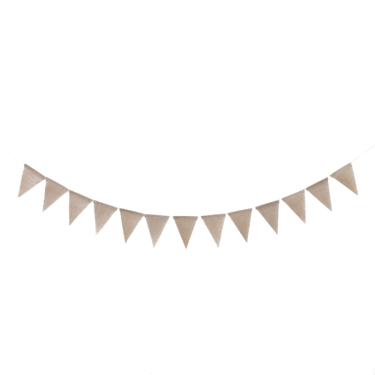 2 PCS Swallowtail Burlap ธงวันเกิดปีแรก Mori Series Party Flags, Burlap Triangle Flag