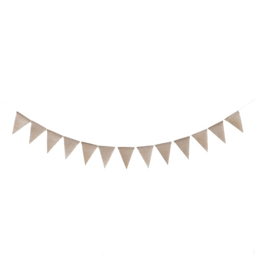 2 PCS Swallowtail Burlap ธงวันเกิดปีแรก Mori Series Party Flags, Burlap Triangle Flag