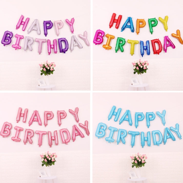 2 PCS 16 Inch Happy Birthday Letter Aluminium Film Balloon Birthday Party Decoration ข้อมูลจำเพาะ: