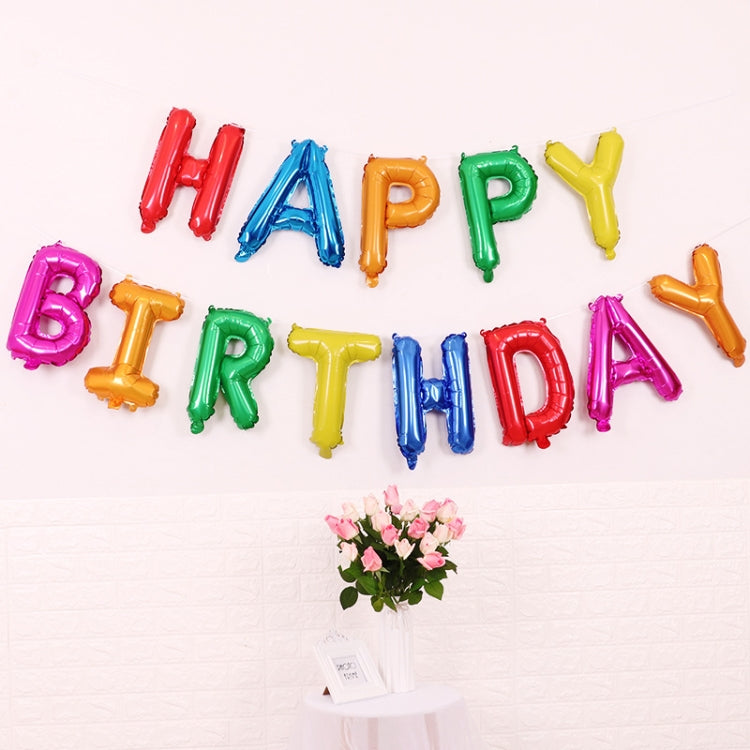 2 PCS 16 Inch Happy Birthday Letter Aluminium Film Balloon Birthday Party Decoration ข้อมูลจำเพาะ: