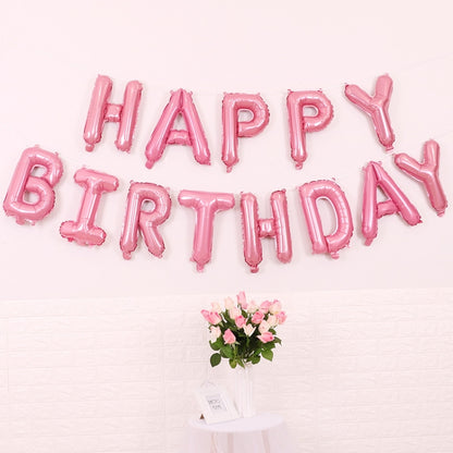 2 PCS 16 Inch Happy Birthday Letter Aluminium Film Balloon Birthday Party Decoration ข้อมูลจำเพาะ: