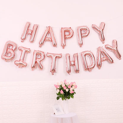 2 PCS 16 Inch Happy Birthday Letter Aluminium Film Balloon Birthday Party Decoration ข้อมูลจำเพาะ: