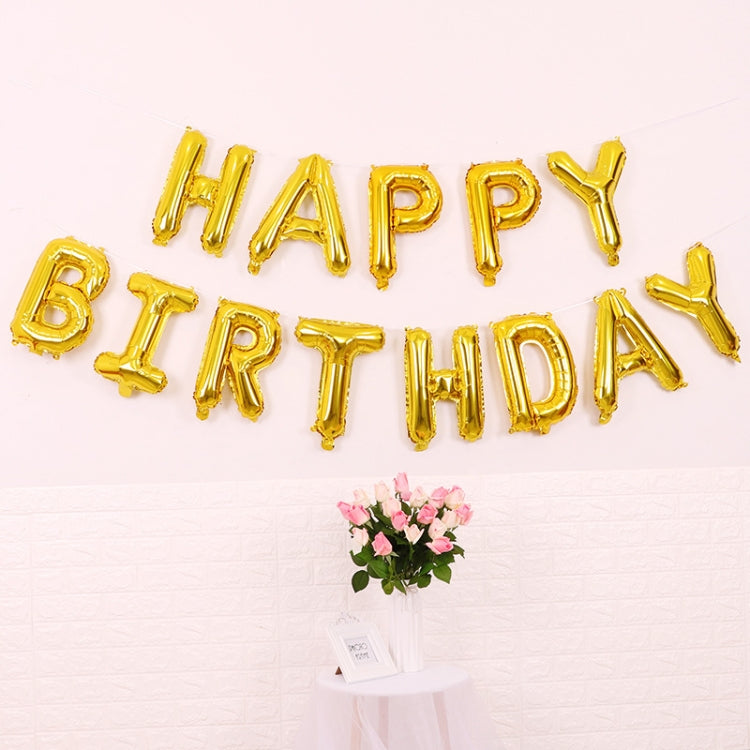 2 PCS 16 Inch Happy Birthday Letter Aluminium Film Balloon Birthday Party Decoration ข้อมูลจำเพาะ: