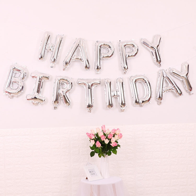 2 PCS 16 Inch Happy Birthday Letter Aluminium Film Balloon Birthday Party Decoration ข้อมูลจำเพาะ: