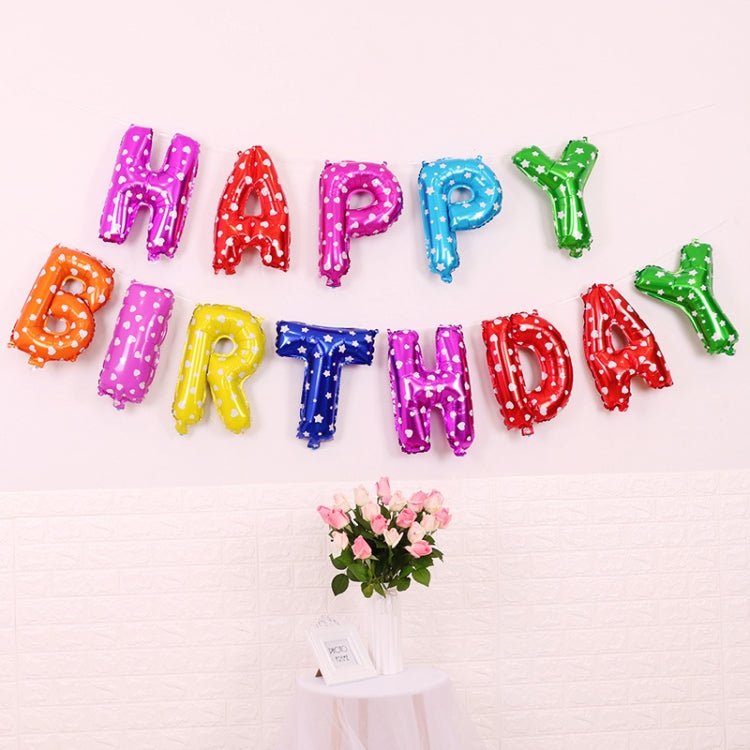2 PCS 16 Inch Happy Birthday Letter Aluminium Film Balloon Birthday Party Decoration ข้อมูลจำเพาะ: