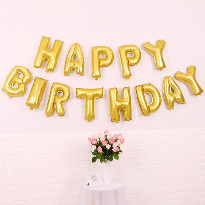 2 PCS 16 Inch Happy Birthday Letter Aluminium Film Balloon Birthday Party Decoration ข้อมูลจำเพาะ:
