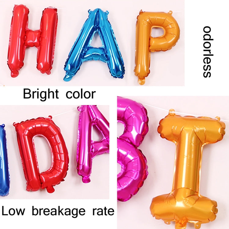 2 PCS 16 Inch Happy Birthday Letter Aluminium Film Balloon Birthday Party Decoration ข้อมูลจำเพาะ: