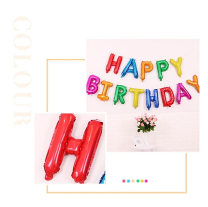 2 PCS 16 Inch Happy Birthday Letter Aluminium Film Balloon Birthday Party Decoration ข้อมูลจำเพาะ: