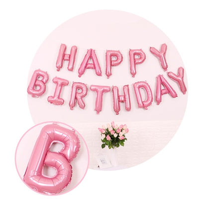 2 PCS 16 Inch Happy Birthday Letter Aluminium Film Balloon Birthday Party Decoration ข้อมูลจำเพาะ: