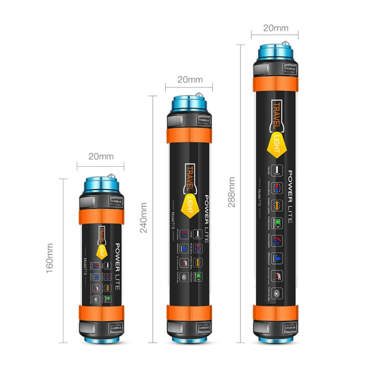 ไฟตั้งแคมป์กลางแจ้ง LED มัลติฟังก์ชั่นฉุกเฉิน IP68 ไฟฉายกันน้ำพร้อมฟังก์ชั่นไล่ยุง / เตือน, T15, T25, T30