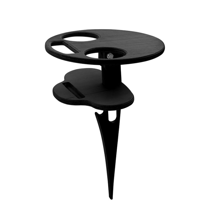 โต๊ะพับแบบพกพากลางแจ้งโต๊ะชายหาดกลางแจ้ง, Black, Double Layer Wood Color, Double Layer Black