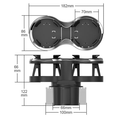 SHUNWEI SD-1038 รถ Dual-Hole ถ้วยน้ำ Cola ผู้ถือขวดสูญญากาศ One สำหรับ 2 ผู้ถือเครื่องดื่ม, SD-1038
