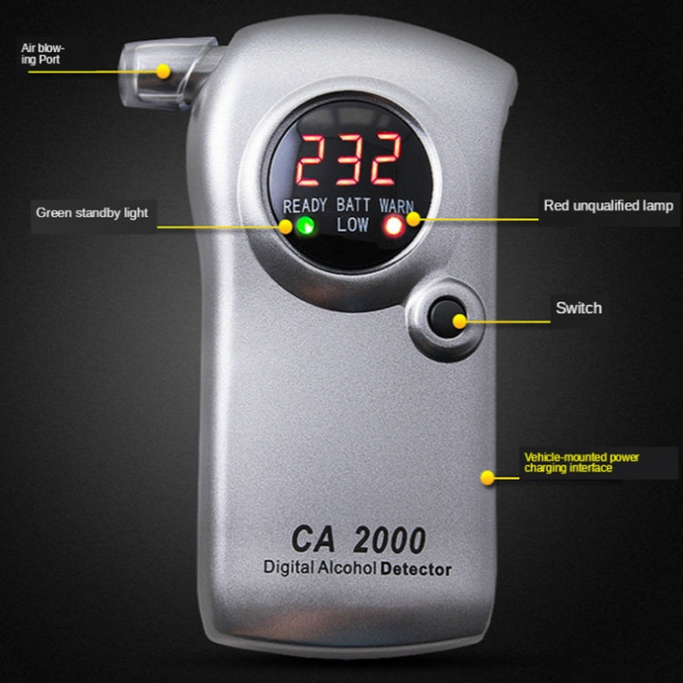 CA2000 เครื่องทดสอบแอลกอฮอล์ชนิดเป่า เครื่องวัดความเข้มข้นของเอทานอล, CA2000
