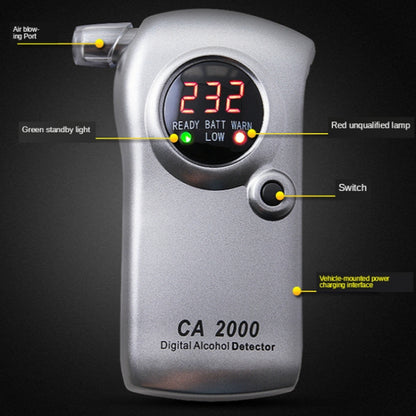 CA2000 เครื่องทดสอบแอลกอฮอล์ชนิดเป่า เครื่องวัดความเข้มข้นของเอทานอล, CA2000
