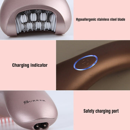 Suker SK-517 อุปกรณ์กำจัดขนด้วยไฟฟ้าน้ำ Eluting ผู้หญิงในครัวเรือน Hair Plucker เครื่องโกนหนวดมัลติฟังก์ชั่นแบบสองในหนึ่งเดียว