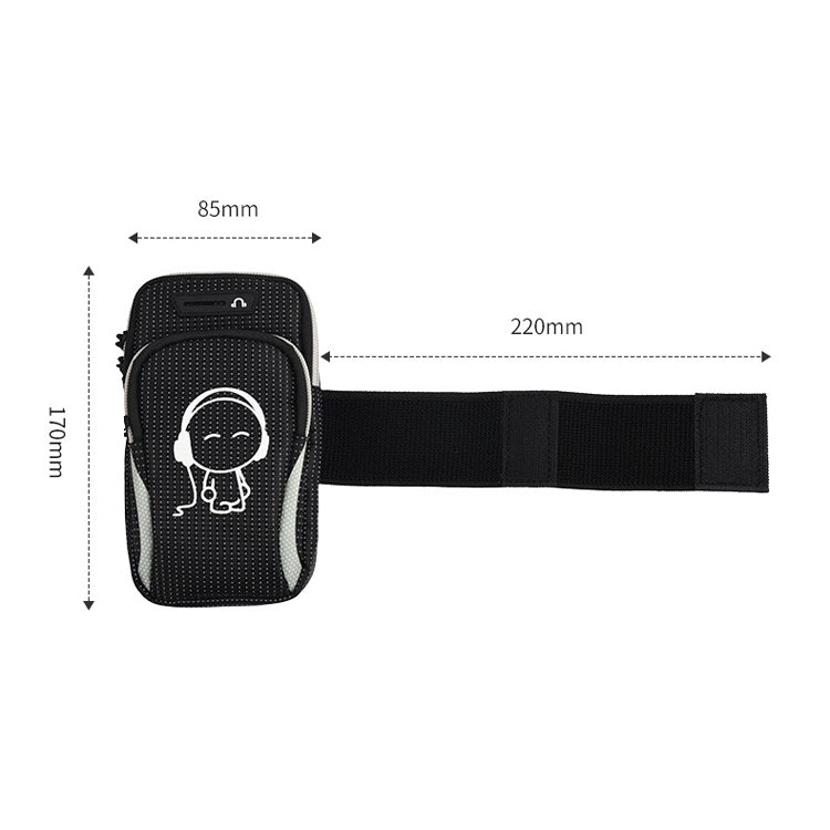 2 PCS Running Mobile Phone Arm Bag Sports Wrist Bag Universal For Mobile Phones Inside 6 Inche, Black, Black Doll, Gray, Gray Doll, Green, Green Doll, Pink