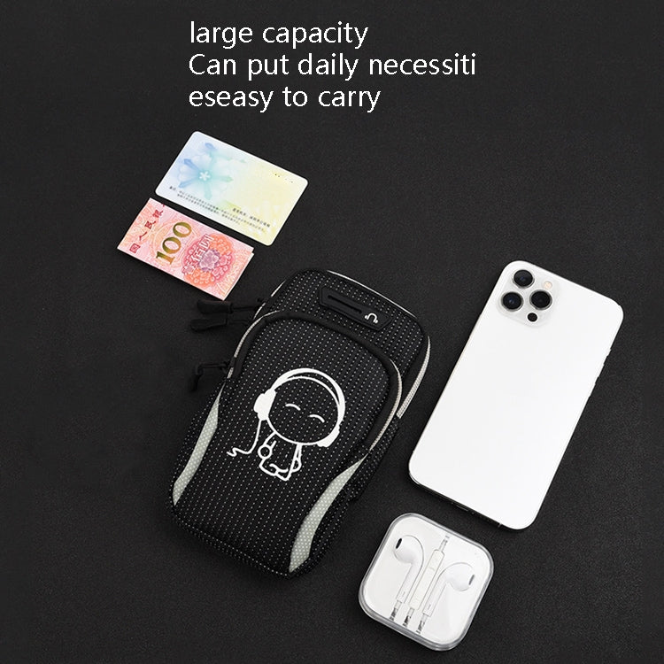 2 PCS Running Mobile Phone Arm Bag Sports Wrist Bag Universal For Mobile Phones Inside 6 Inche, Black, Black Doll, Gray, Gray Doll, Green, Green Doll, Pink