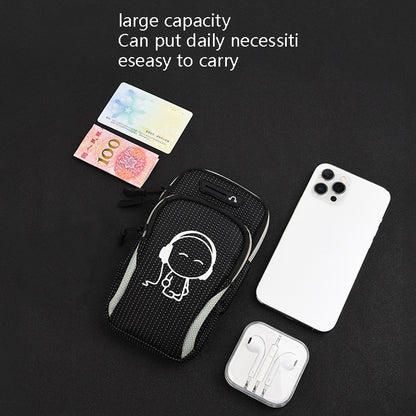 2 PCS Running Mobile Phone Arm Bag Sports Wrist Bag Universal For Mobile Phones Inside 6 Inche, Black, Black Doll, Gray, Gray Doll, Green, Green Doll, Pink