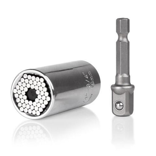 Universal ประแจแรงบิดหัวชุดซ็อกเก็ตปลั๊ก 7-19mm Power Drill Ratchet Bushing Spanner Key Magic Multi เครื่องมือ, 7-19mm Wrench