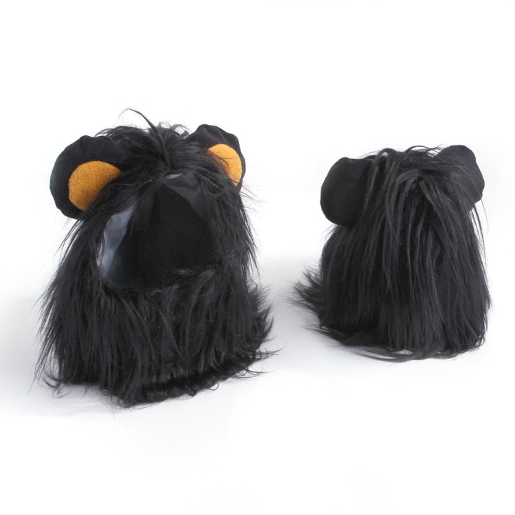 2 PCS สัตว์เลี้ยงสุนัขแมวสิงโตเทียม Headgear Headdress หมวกวิกผม, S, L