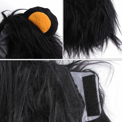 2 PCS สัตว์เลี้ยงสุนัขแมวสิงโตเทียม Headgear Headdress หมวกวิกผม, S, L