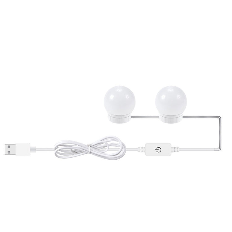 3 อุณหภูมิสีกระจกโคมไฟหน้า USB Simple Bathroom หลอดไฟแต่งหน้า, 2 LEDs, 6 LEDs, 10 LEDs, 14 LEDs