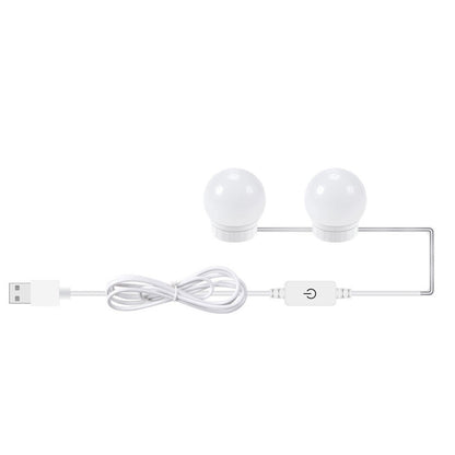 3 อุณหภูมิสีกระจกโคมไฟหน้า USB Simple Bathroom หลอดไฟแต่งหน้า, 2 LEDs, 6 LEDs, 10 LEDs, 14 LEDs