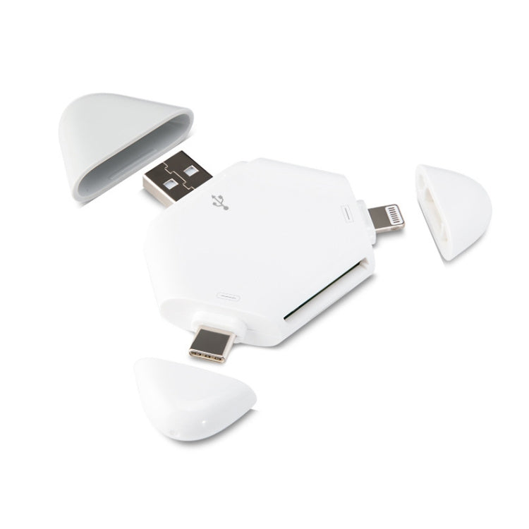 LCOP 5 in 1 Triangle Mobile Phone เครื่องอ่านบัตรคอมพิวเตอร์เครื่องอ่านบัตร OTG, 5 in 1 OTG Card Reader