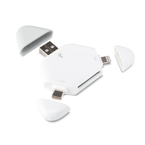 LCOP 5 in 1 Triangle Mobile Phone เครื่องอ่านบัตรคอมพิวเตอร์เครื่องอ่านบัตร OTG, 5 in 1 OTG Card Reader