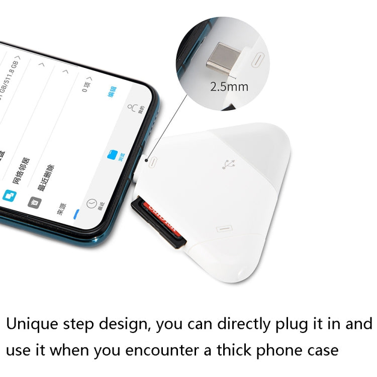 LCOP 5 in 1 Triangle Mobile Phone เครื่องอ่านบัตรคอมพิวเตอร์เครื่องอ่านบัตร OTG, 5 in 1 OTG Card Reader