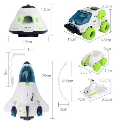 จำลองเสียงและแสง DIY ประกอบแบบจำลองการบินของเล่นวิทยาศาสตร์และการศึกษา, Return Cabin, Space Truck, Shuttle, Space Station, Rocket