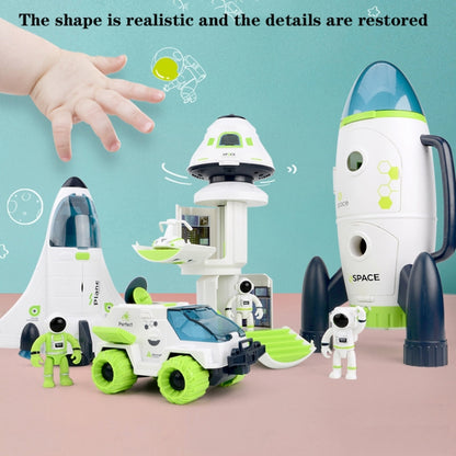 จำลองเสียงและแสง DIY ประกอบแบบจำลองการบินของเล่นวิทยาศาสตร์และการศึกษา, Return Cabin, Space Truck, Shuttle, Space Station, Rocket