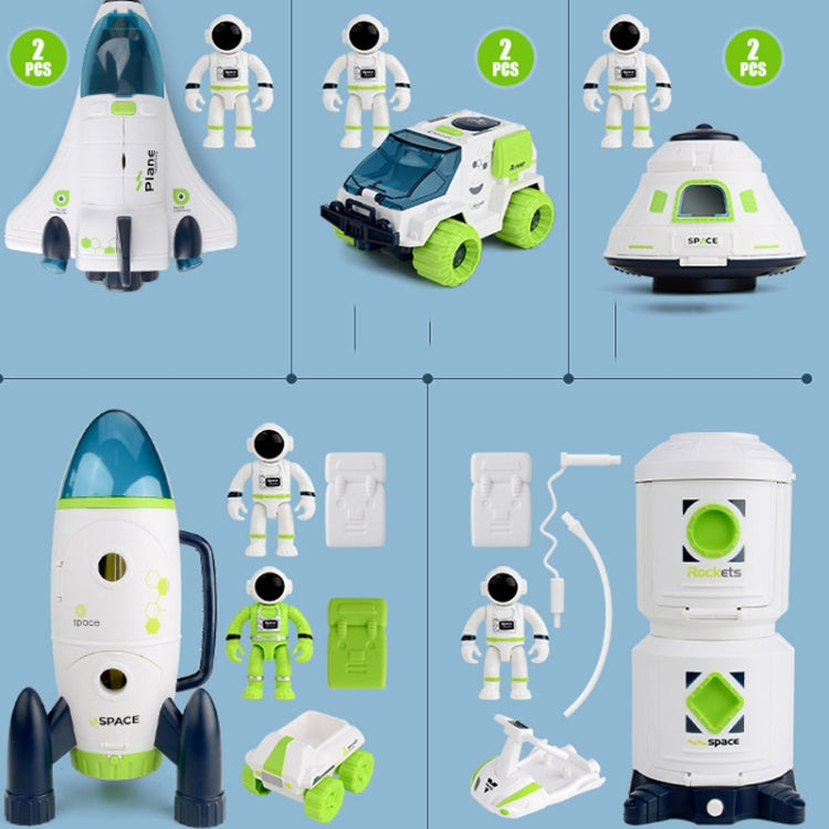 จำลองเสียงและแสง DIY ประกอบแบบจำลองการบินของเล่นวิทยาศาสตร์และการศึกษา, Return Cabin, Space Truck, Shuttle, Space Station, Rocket