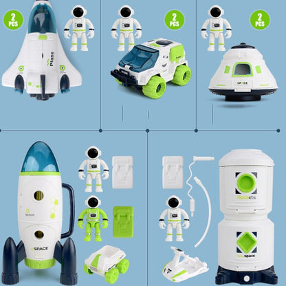 จำลองเสียงและแสง DIY ประกอบแบบจำลองการบินของเล่นวิทยาศาสตร์และการศึกษา, Return Cabin, Space Truck, Shuttle, Space Station, Rocket